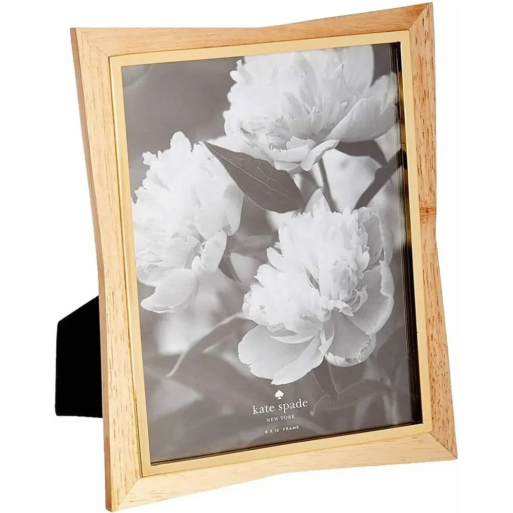 Kate Spade Two Hearts Gold Plated Wood Picture Frame 8x10 Boxed